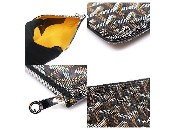 Clutch Sena PM in tela Goyardine nera Nero - vista 6