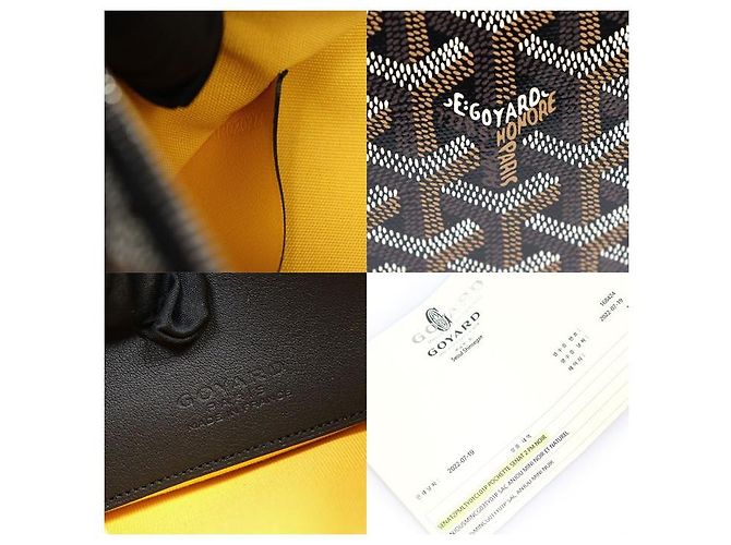 Clutch Sena PM in tela Goyardine nera Nero - vista 7