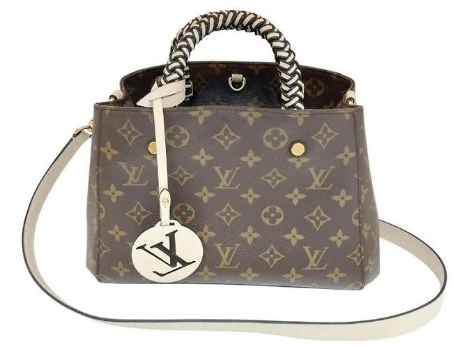 Louis Vuitton Montagne BB Noir Cream Monogram Tote Bag Schultertasche Weiß - Ansicht 2