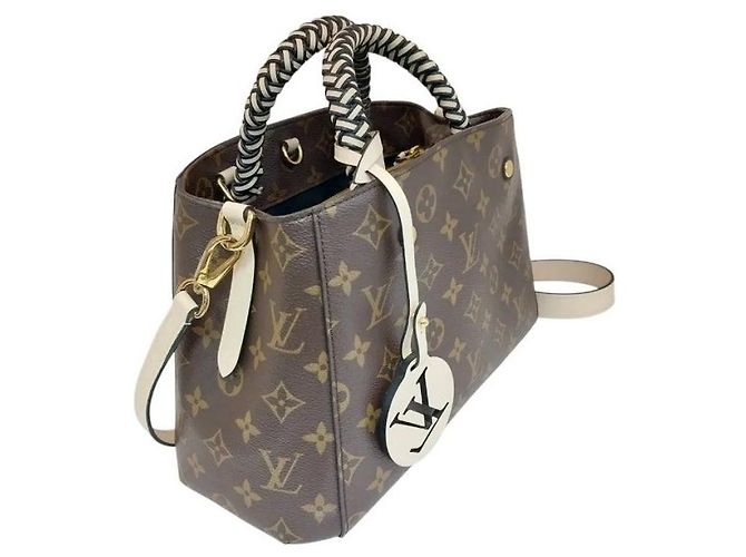 Louis Vuitton Montagne BB Noir Cream Monogram Tote Bag Schultertasche Weiß - Ansicht 6
