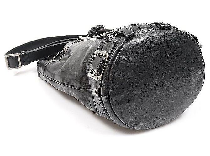 Saint Laurent Piccola borsa a tracolla Rider in pelle di vitello nera con finiture argentate Nero - vista 4