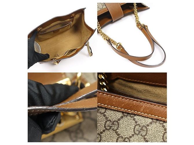 Gucci Borsa a tracolla GG Medium in pelle e tela marrone - vista 5
