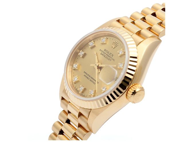 Rolex Reloj de oro para mujer Datejust Original Diamond Dorado - vista 10