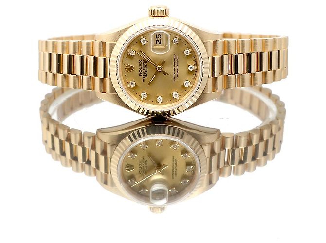 Rolex Reloj de oro para mujer Datejust Original Diamond Dorado - vista 18
