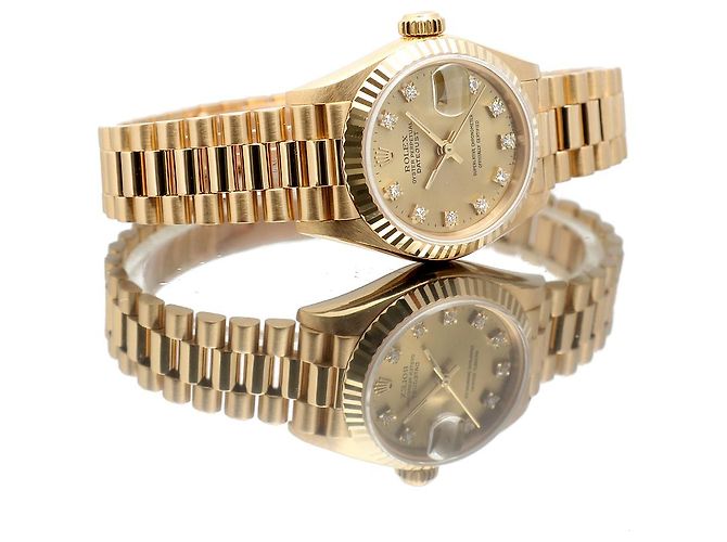 Rolex Reloj de oro para mujer Datejust Original Diamond Dorado - vista 19