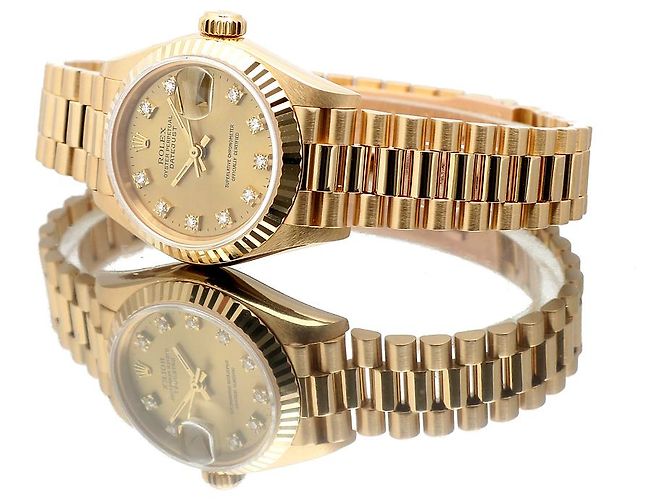 Rolex Reloj de oro para mujer Datejust Original Diamond Dorado - vista 20
