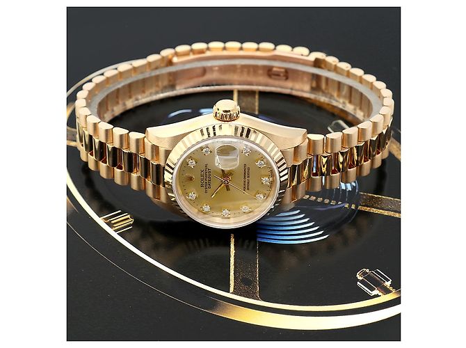 Rolex Reloj de oro para mujer Datejust Original Diamond Dorado - vista 24