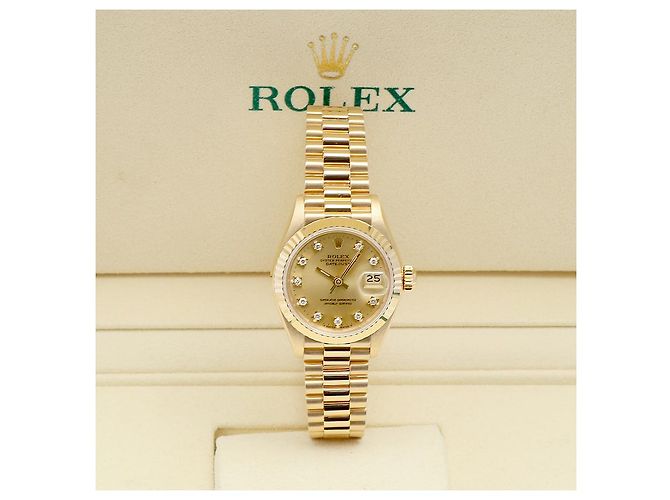 Rolex Reloj de oro para mujer Datejust Original Diamond Dorado - vista 3