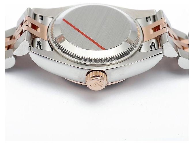 Rolex Orologio Datejust da donna con quadrante bianco, numeri romani e combinazione rosa - vista 13