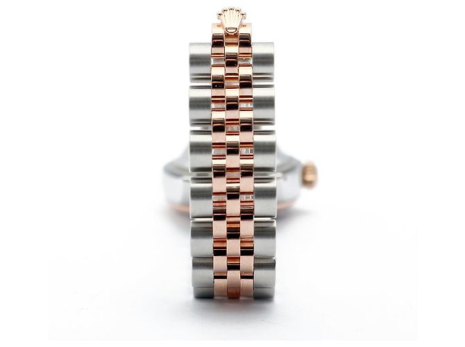 Rolex Orologio Datejust da donna con quadrante bianco, numeri romani e combinazione rosa - vista 16