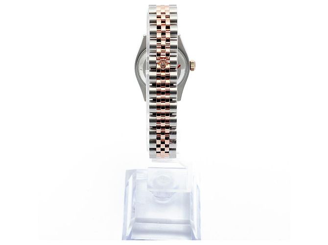 Rolex Orologio Datejust da donna con quadrante bianco, numeri romani e combinazione rosa - vista 6