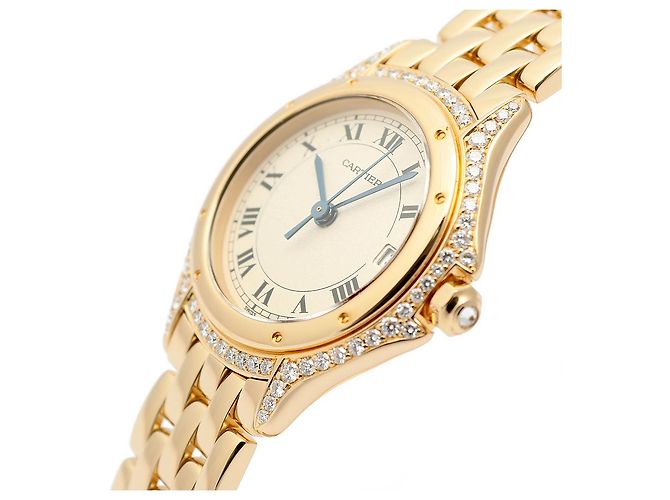 Cartier Vintage Cougar Figaro Small Damenuhr in Gold mit Quarz - Ansicht 10