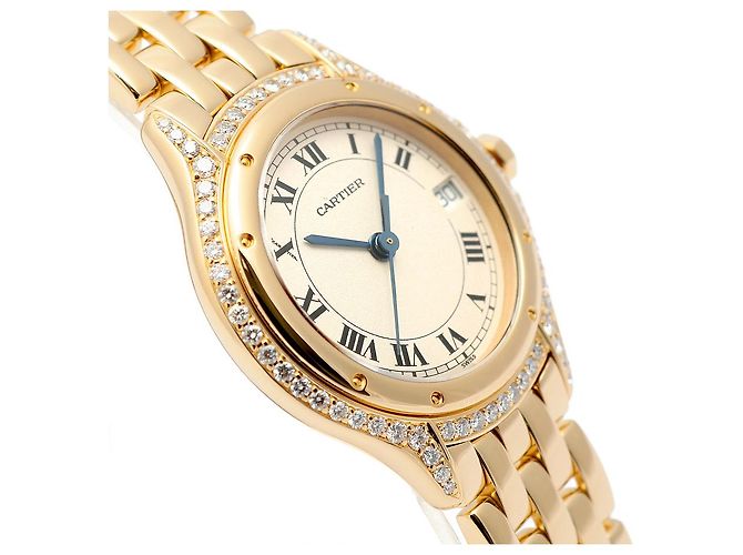 Cartier Vintage Cougar Figaro Small Damenuhr in Gold mit Quarz - Ansicht 11