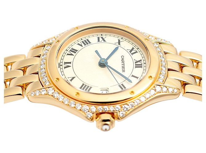 Cartier Vintage Cougar Figaro Small Damenuhr in Gold mit Quarz - Ansicht 12