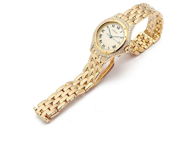 Cartier Vintage Cougar Figaro Small Damenuhr in Gold mit Quarz - Ansicht 14