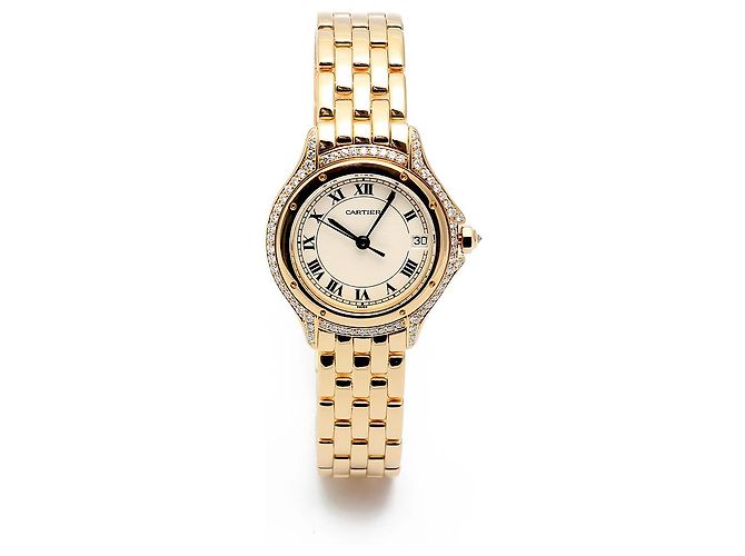 Cartier Vintage Cougar Figaro Small Damenuhr in Gold mit Quarz - Ansicht 16