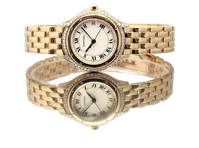Cartier Vintage Cougar Figaro Small Damenuhr in Gold mit Quarz - Ansicht 18