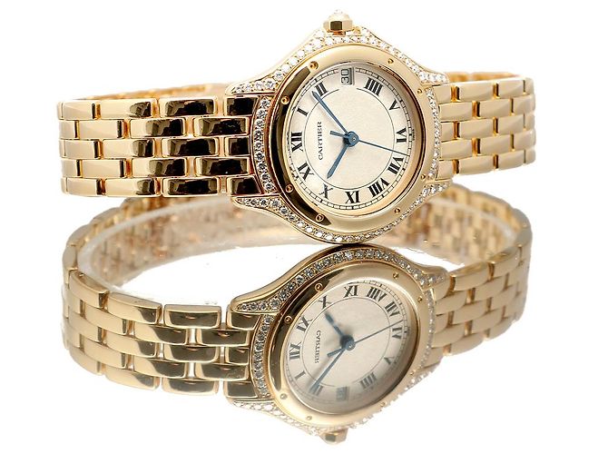 Cartier Vintage Cougar Figaro Small Damenuhr in Gold mit Quarz - Ansicht 19