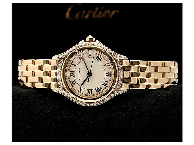 Cartier Vintage Cougar Figaro Small Damenuhr in Gold mit Quarz - Ansicht 2