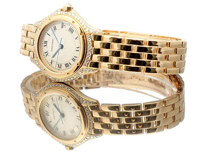 Cartier Vintage Cougar Figaro Small Damenuhr in Gold mit Quarz - Ansicht 20