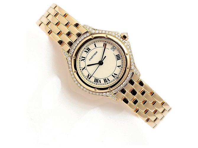 Cartier Vintage Cougar Figaro Small Damenuhr in Gold mit Quarz - Ansicht 23
