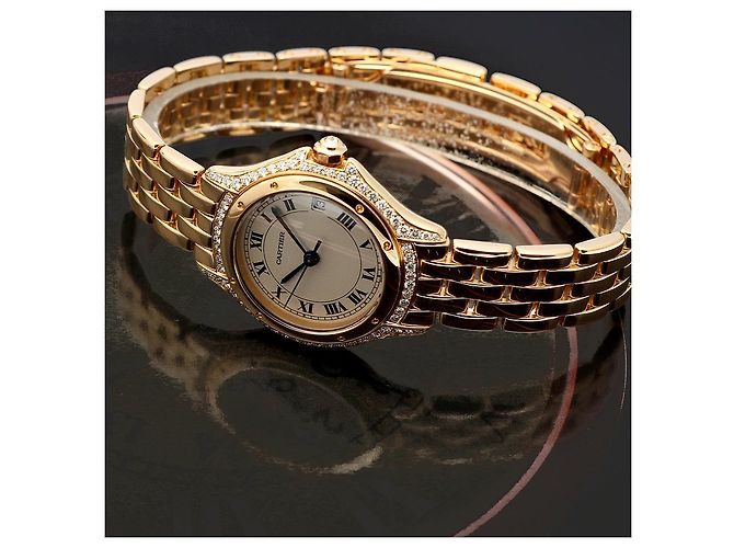Cartier Vintage Cougar Figaro Small Damenuhr in Gold mit Quarz - Ansicht 25