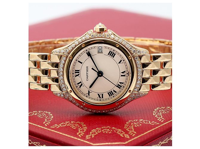 Cartier Vintage Cougar Figaro Small Damenuhr in Gold mit Quarz - Ansicht 27