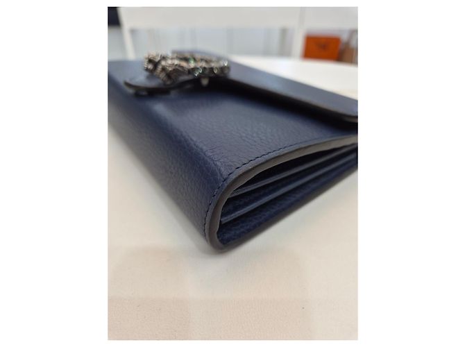 Gucci Mini borsa Dionysus in pelle con catena, a tracolla e crossbody Blu - vista 16