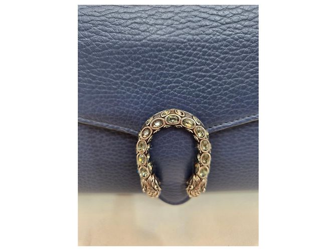 Gucci Mini borsa Dionysus in pelle con catena, a tracolla e crossbody Blu - vista 18