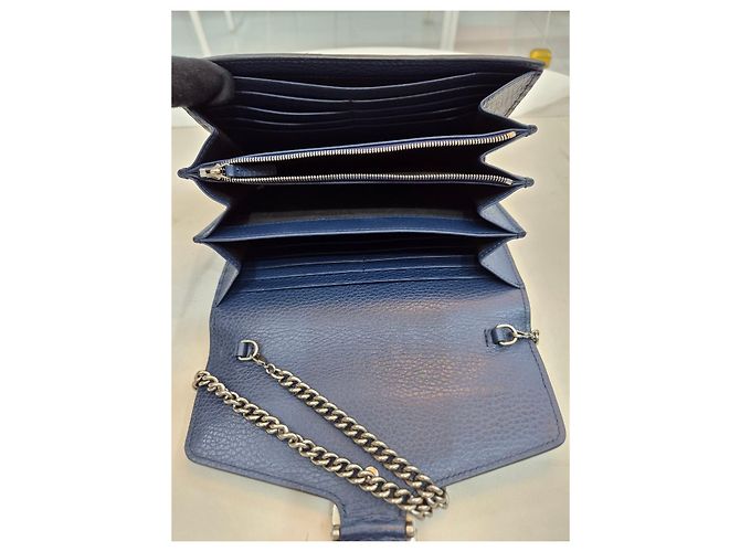 Gucci Mini borsa Dionysus in pelle con catena, a tracolla e crossbody Blu - vista 20