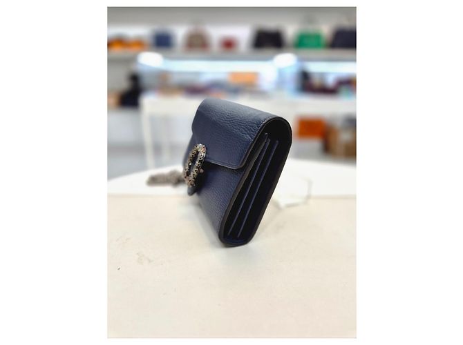 Gucci Mini borsa Dionysus in pelle con catena, a tracolla e crossbody Blu - vista 4