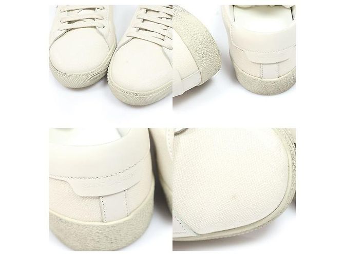 Saint Laurent Sneakers low top classiche in cotone bianco crema - vista 6