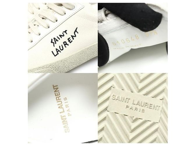 Saint Laurent Sneakers low top classiche in cotone bianco crema - vista 7