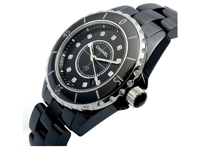 Chanel Orologio in ceramica nera Original Diamond Medium da donna Nero - vista 10