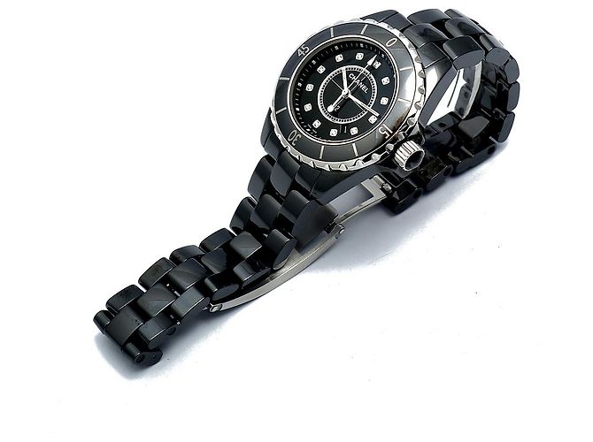 Chanel Orologio in ceramica nera Original Diamond Medium da donna Nero - vista 13