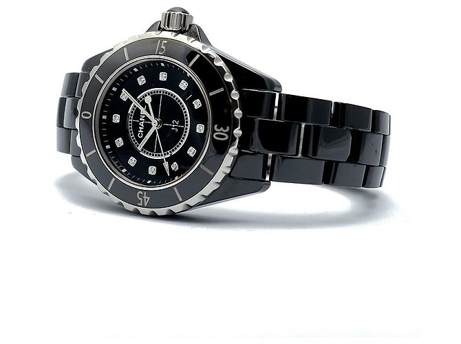Chanel Orologio in ceramica nera Original Diamond Medium da donna Nero - vista 19