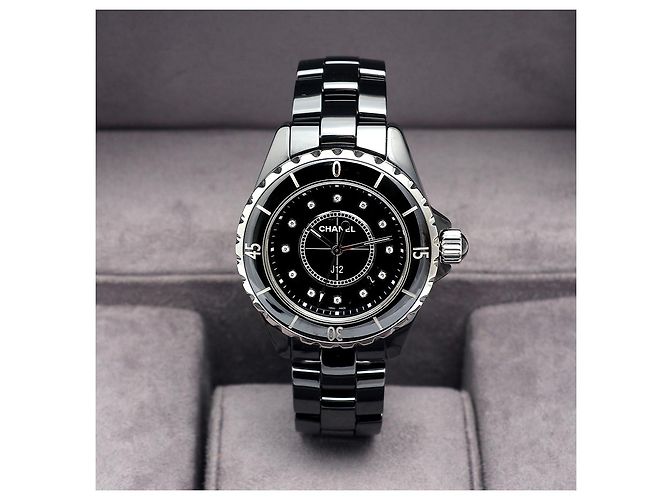 Chanel Orologio in ceramica nera Original Diamond Medium da donna Nero - vista 25
