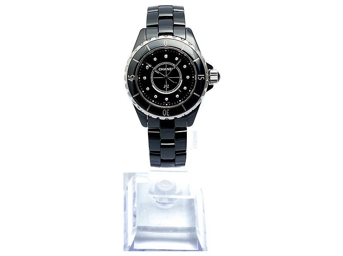 Chanel Orologio in ceramica nera Original Diamond Medium da donna Nero - vista 3