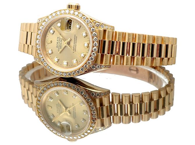 Rolex Datejust Original Diamond Gold Damenuhr Gelb - Ansicht 21