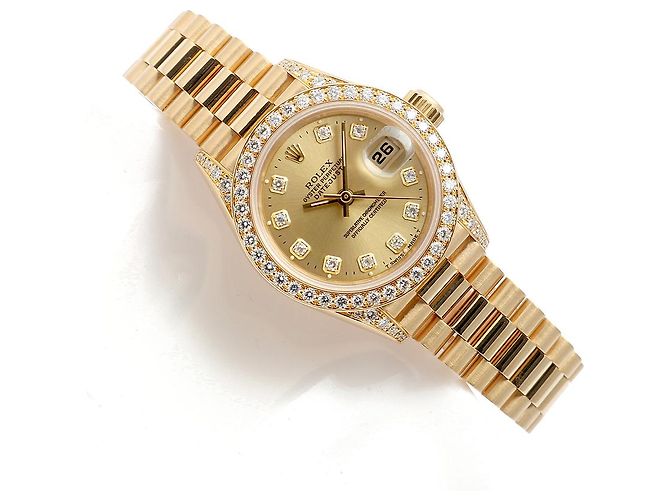 Rolex Datejust Original Diamond Gold Damenuhr Gelb - Ansicht 23