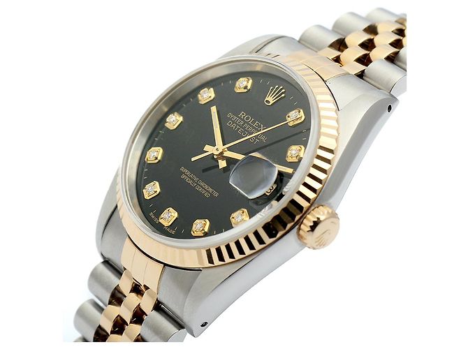 Rolex Datejust Men's Combination Watch Black Dial After Setting Ten Points - Ansicht 10