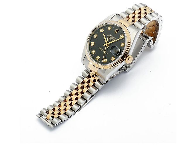 Rolex Datejust Men's Combination Watch Black Dial After Setting Ten Points - Ansicht 14