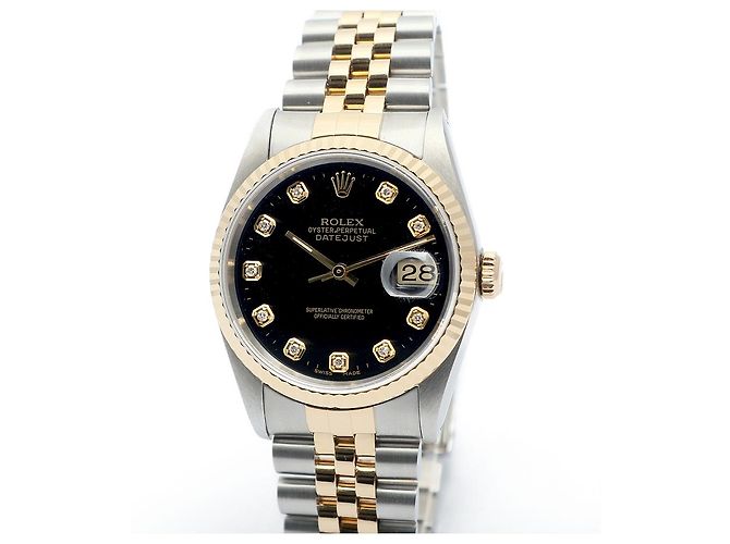 Rolex Datejust Men's Combination Watch Black Dial After Setting Ten Points - Ansicht 8