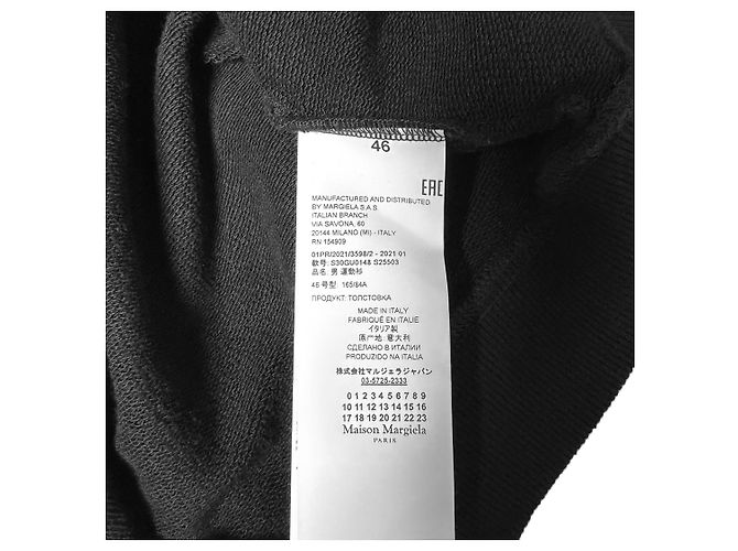 Maison Martin Margiela Oversized-Kapuzenpullover für Herren mit Taping Number Logo Schwarz Rot - Ansicht 12