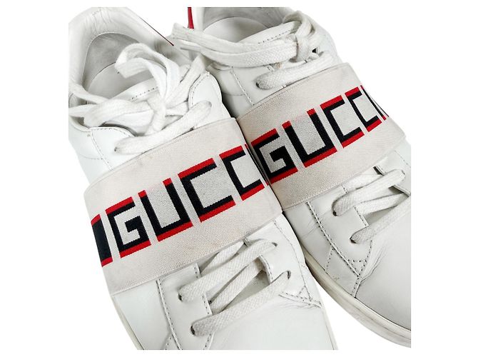 Gucci Sneakers basse Ace Banding da uomo Bianco Rosso - vista 12