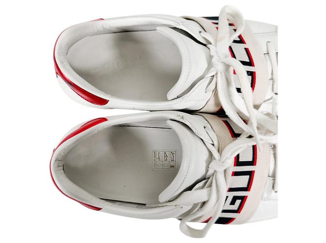Gucci Sneakers basse Ace Banding da uomo Bianco Rosso - vista 13
