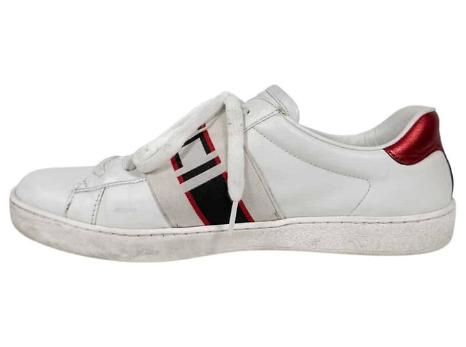 Gucci Sneakers basse Ace Banding da uomo Bianco Rosso - vista 4