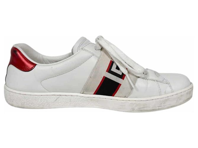 Gucci Sneakers basse Ace Banding da uomo Bianco Rosso - vista 5