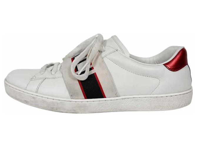 Gucci Sneakers basse Ace Banding da uomo Bianco Rosso - vista 6