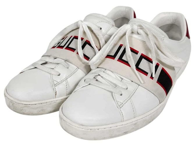 Gucci Sneakers basse Ace Banding da uomo Bianco Rosso - vista 7